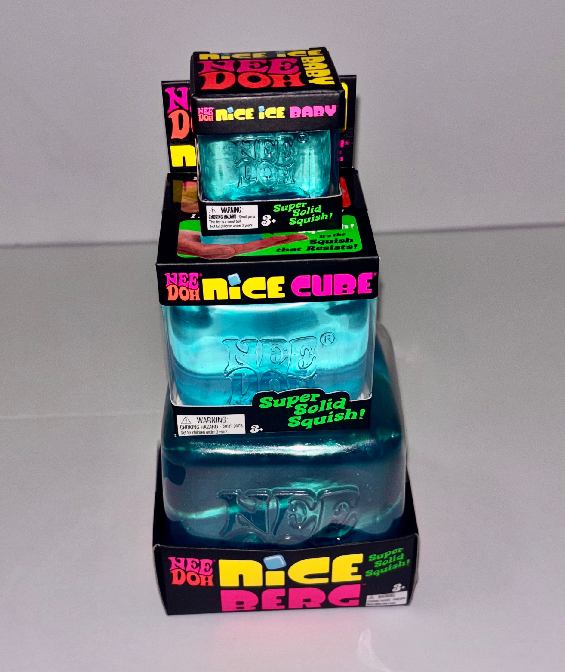 Bundle Schylling NeeDoh Nice Ice Baby, Nice Cube & Nice Berg Blue 3 items