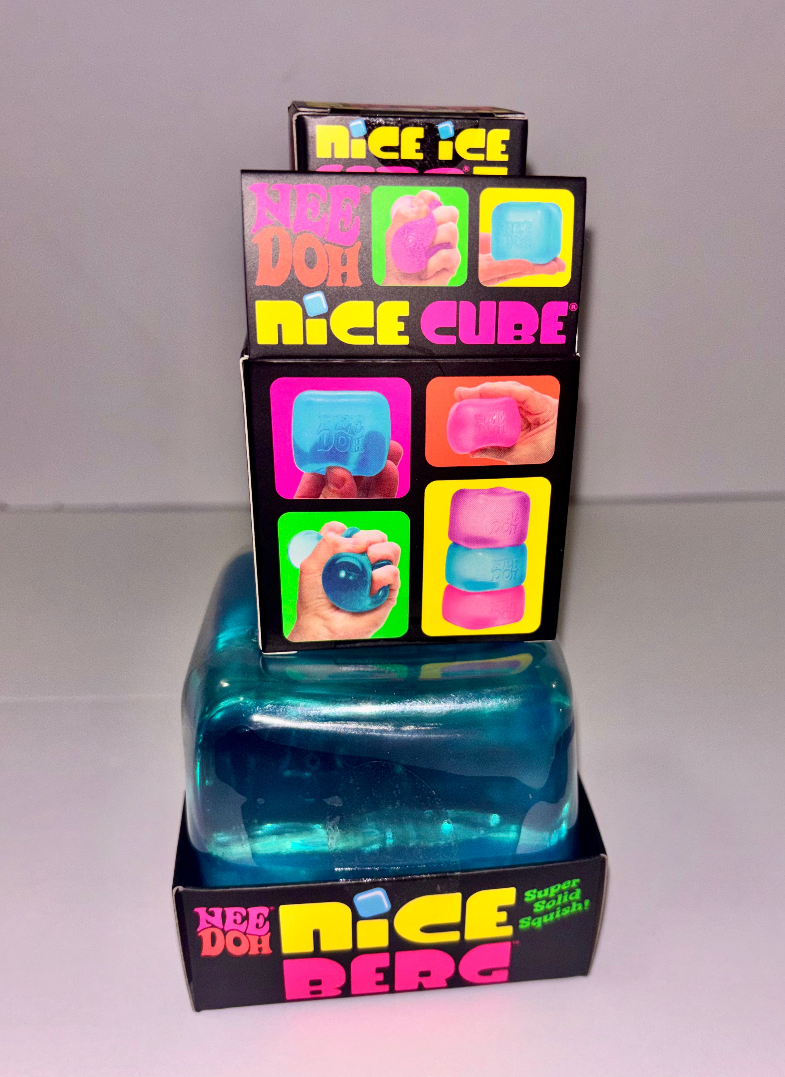 Bundle Schylling NeeDoh Nice Ice Baby, Nice Cube & Nice Berg Blue 3 items