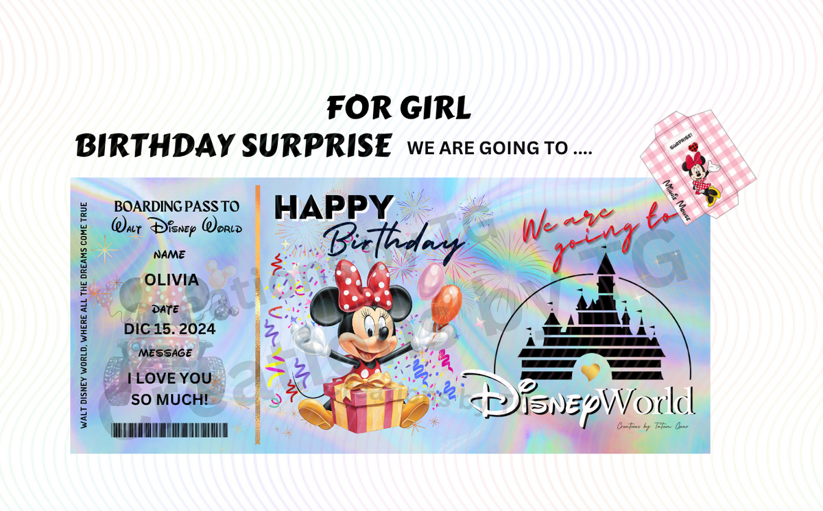 Deluxe Birthday Surprise Ticket – Personalized Holographic Gift
