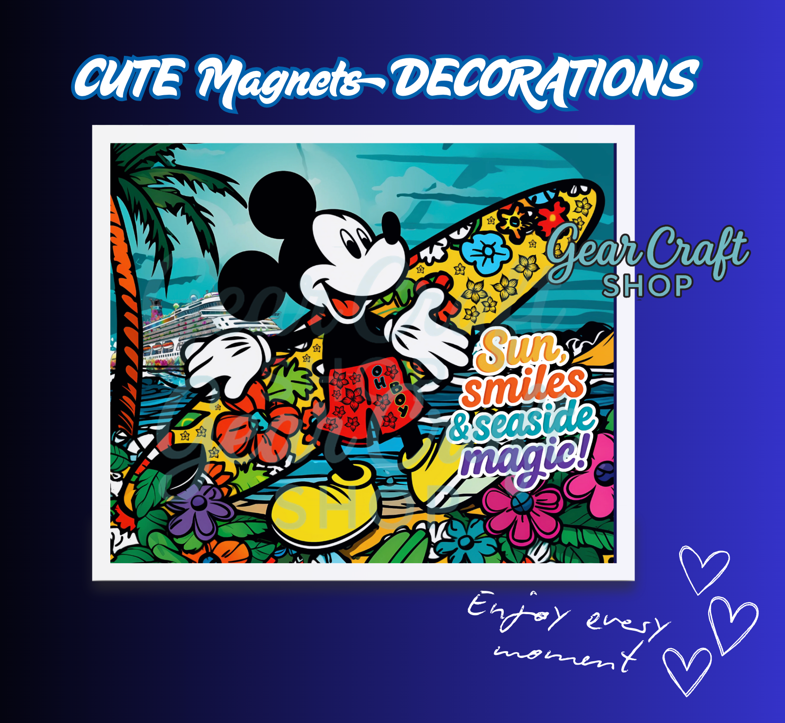 Tropical Cruise Door Magnets | Fun Disney-Inspired Vacation Designs