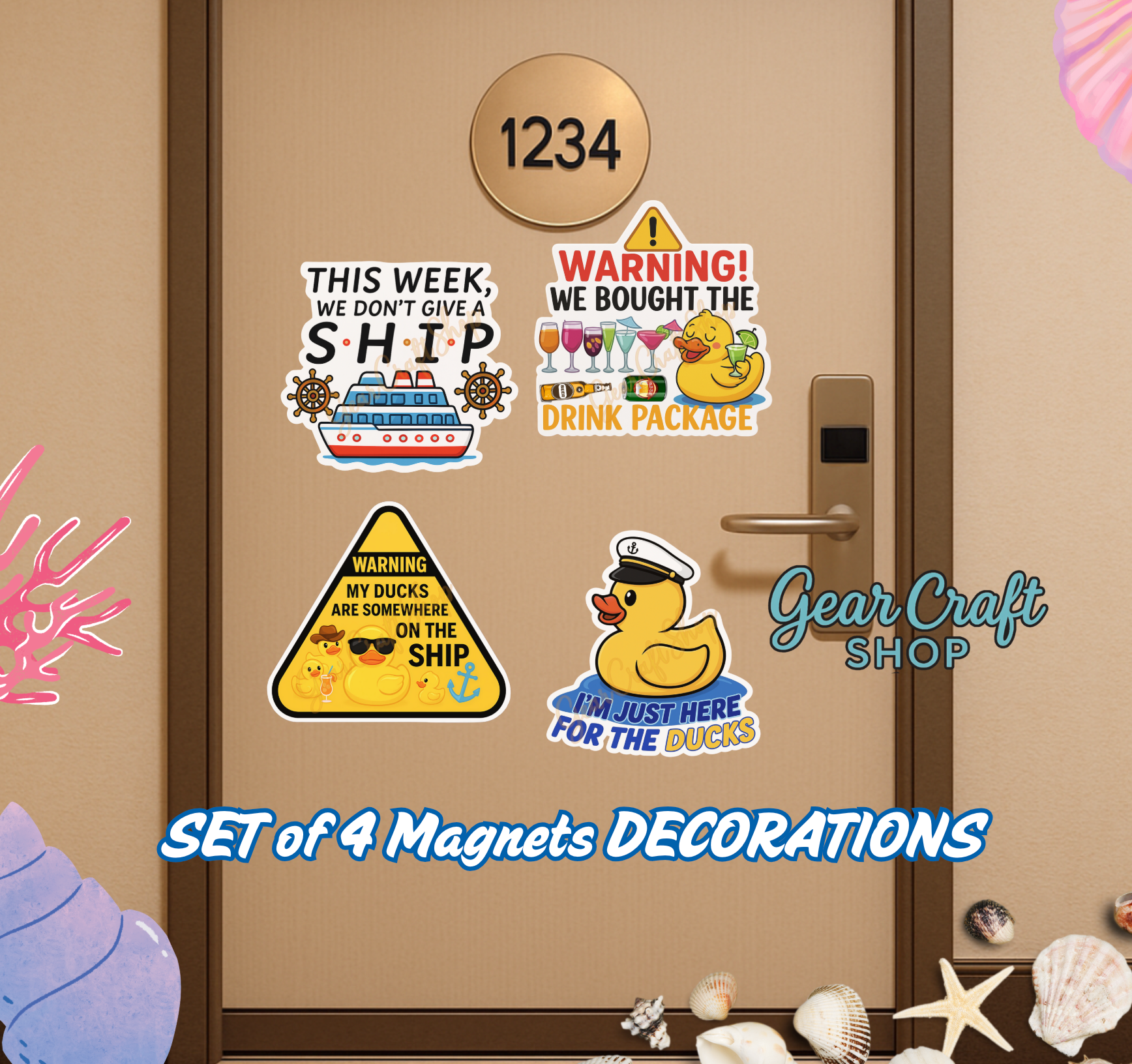 ⚓ Funny Cruise Memories Magnets – Set of 4 - style 033