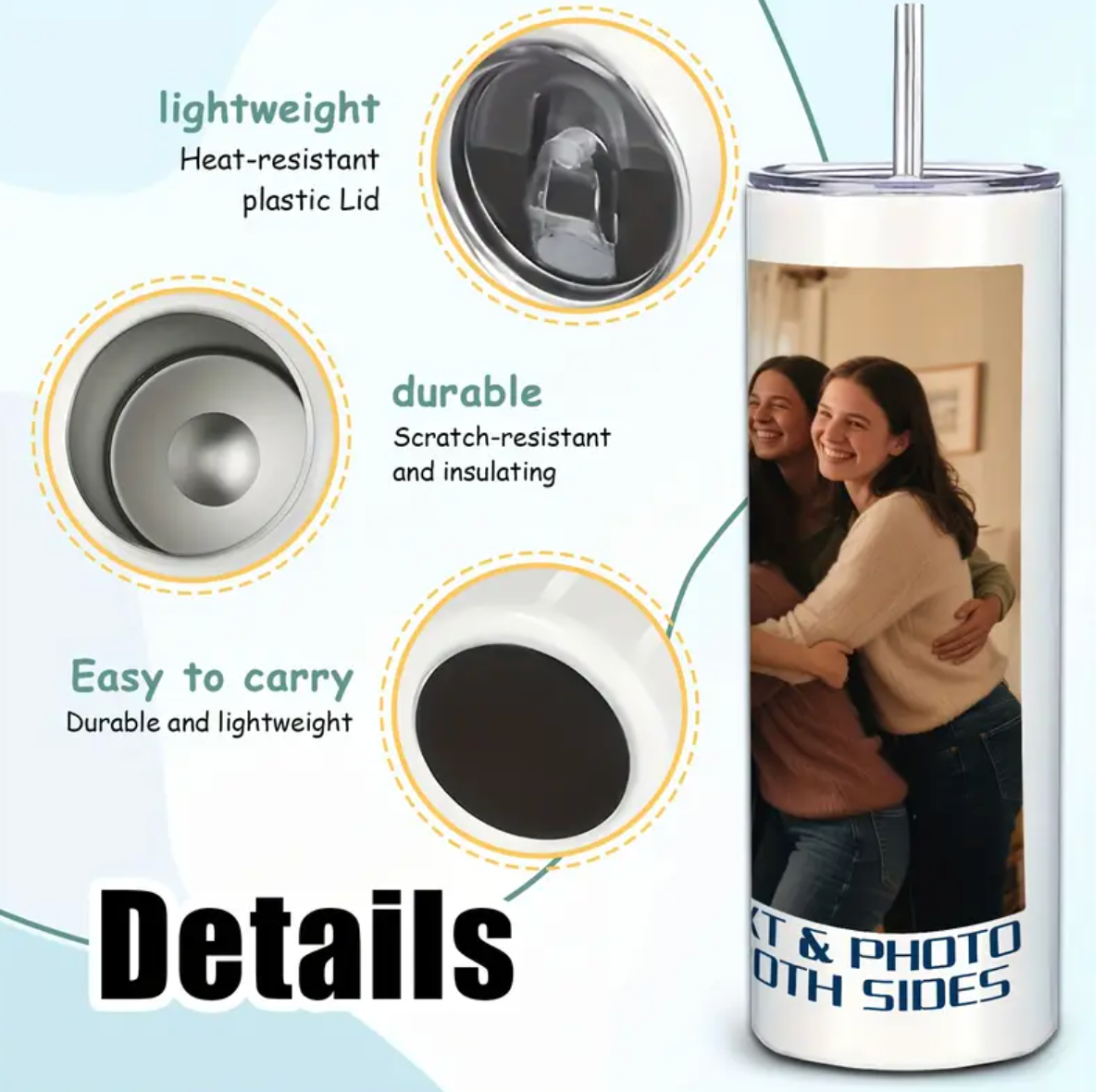 Custom 3-Photo Tumbler - 20oz Best Gift