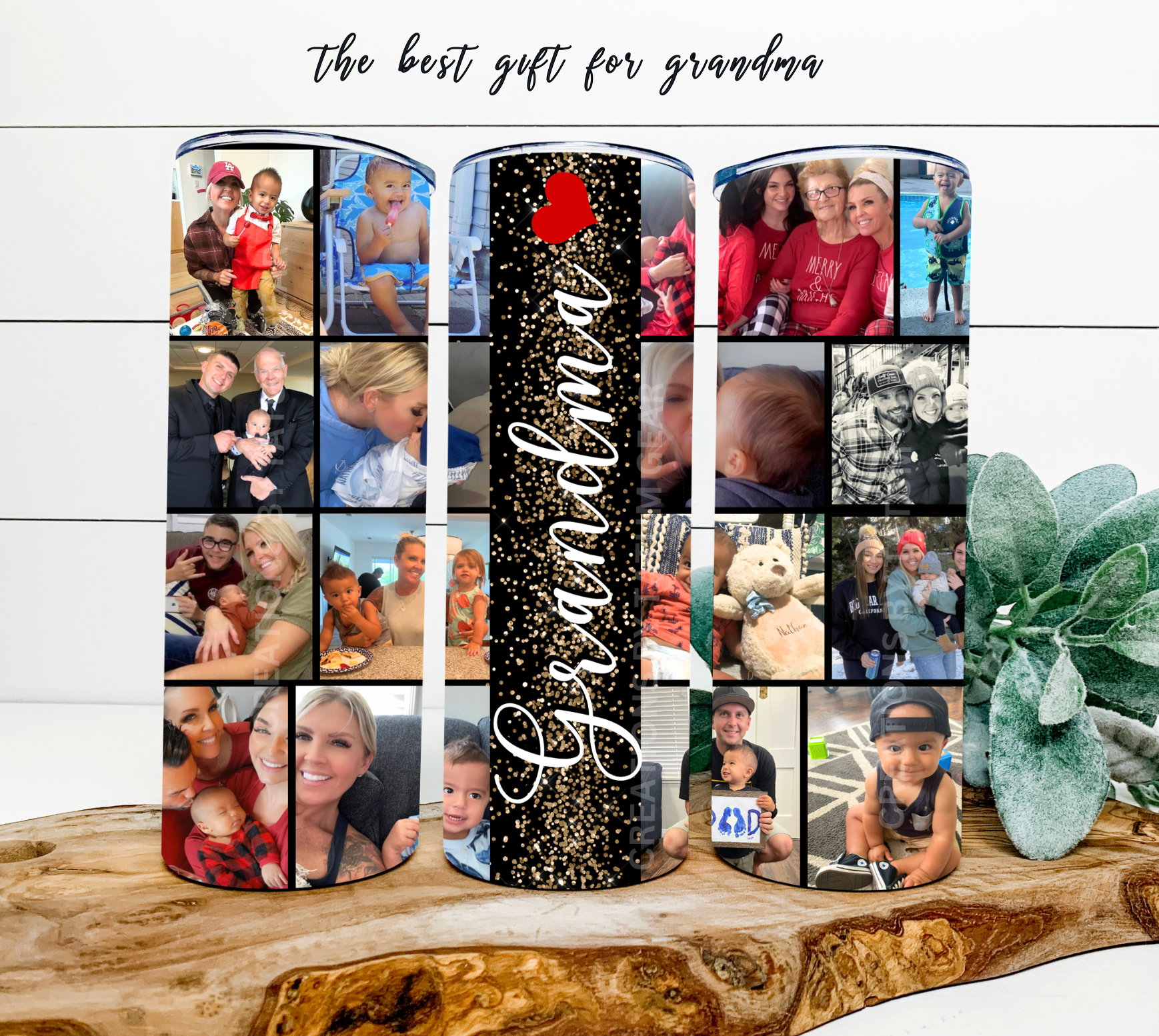Personalized 16 Photos Tumbler - 20oz Perfect Gift for Family, Holidays & Birthdays