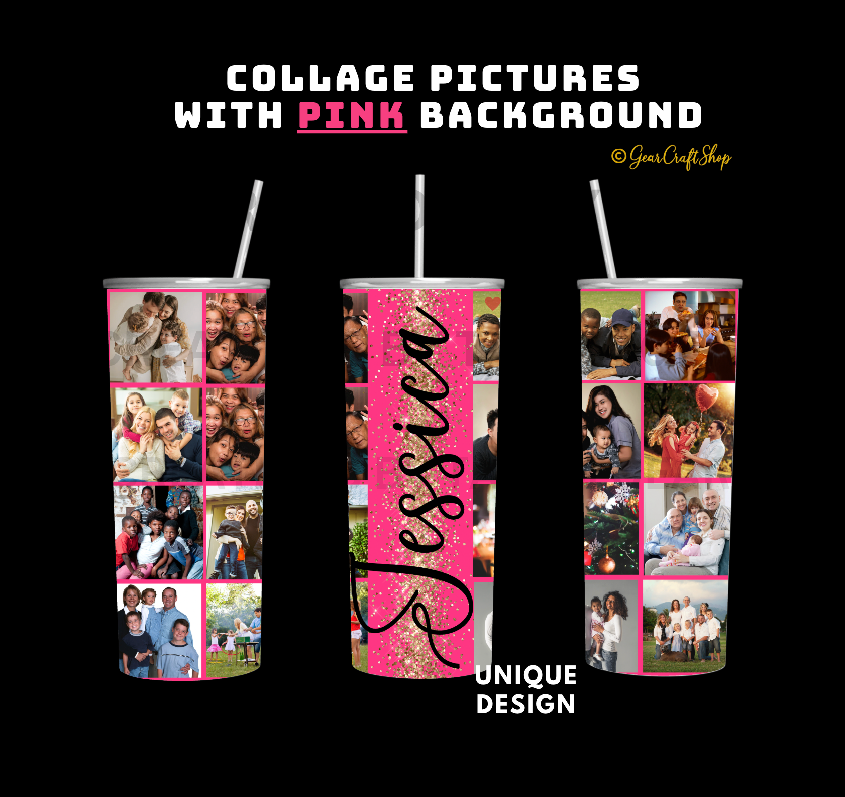 Personalized 16 Photos Tumbler - 20oz Perfect Gift for Family, Holidays & Birthdays