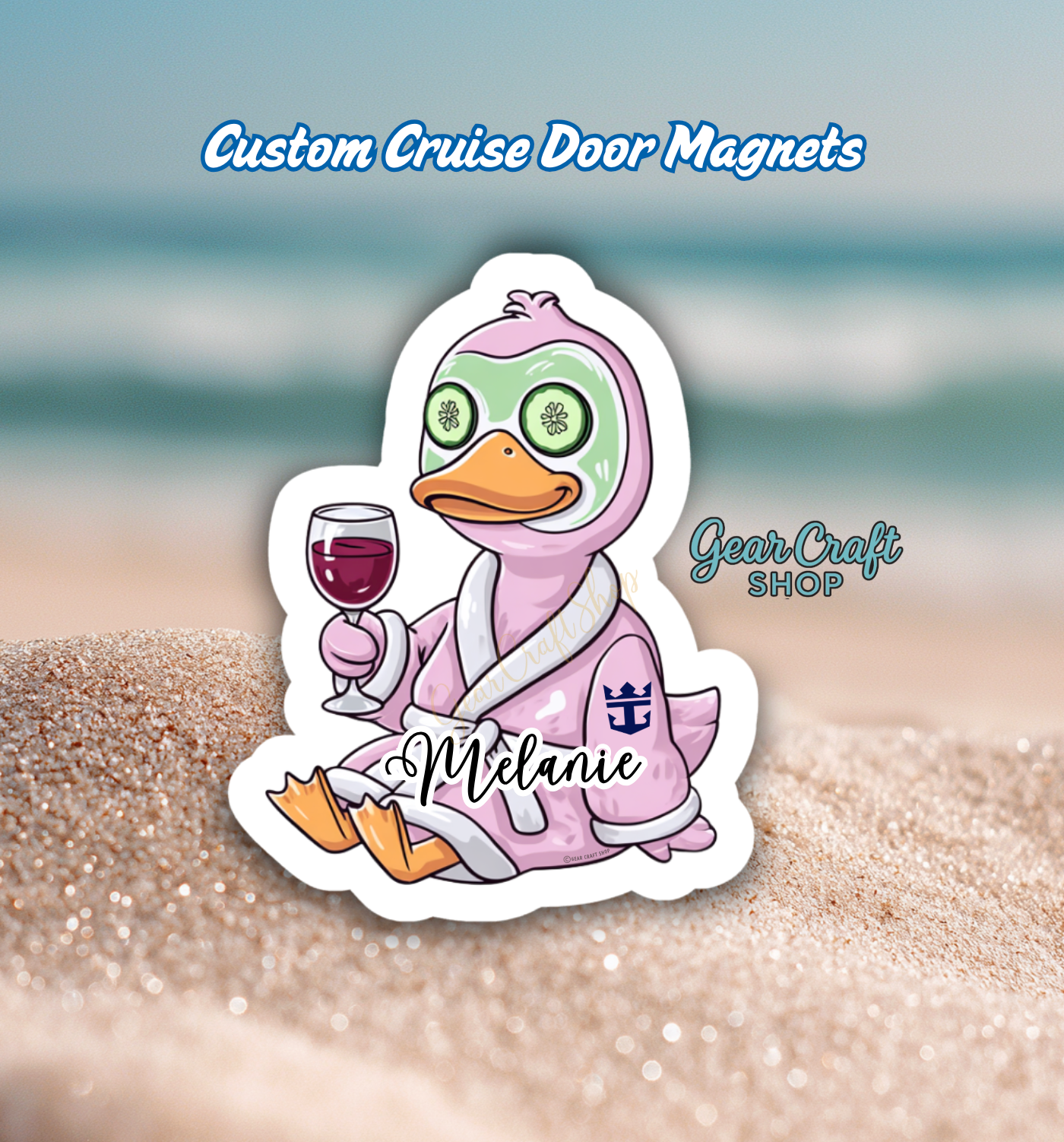 Custom Spa Duck Cruise Door Magnet – Relaxing Cruise Decor, 5" or 6"