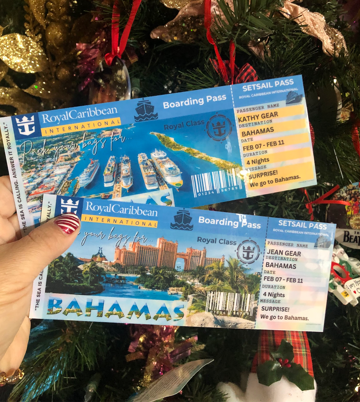 Cruise Printable Ticket Boarding Pass - Surprise Trip to BAHAMAS (Digital print at home)
