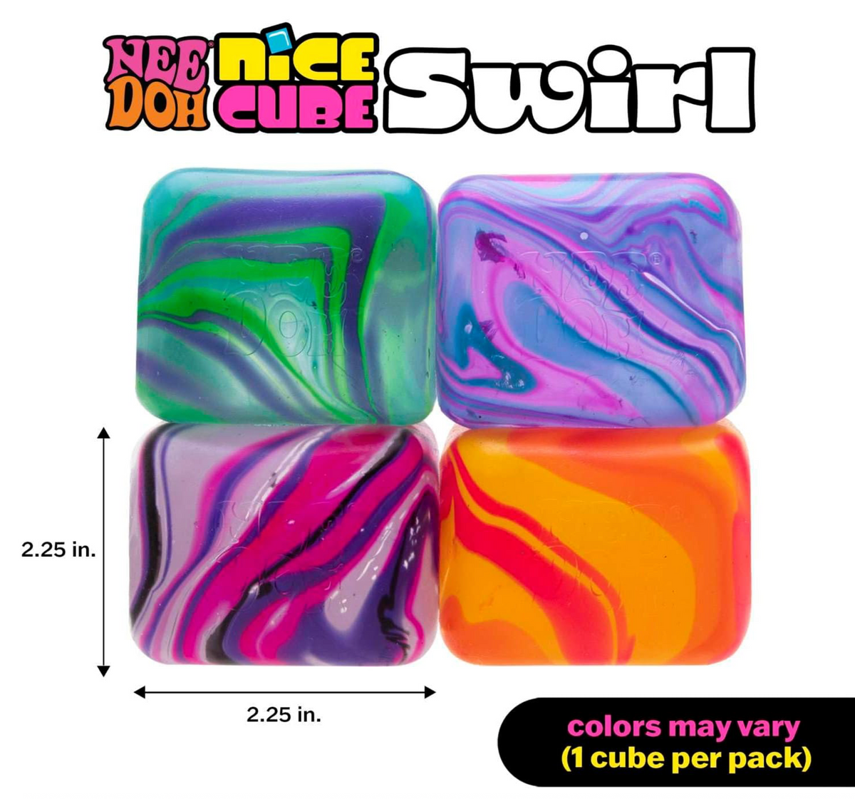 Schylling NeeDoh Nice Cube Swirl - Sensory Fidget Toy