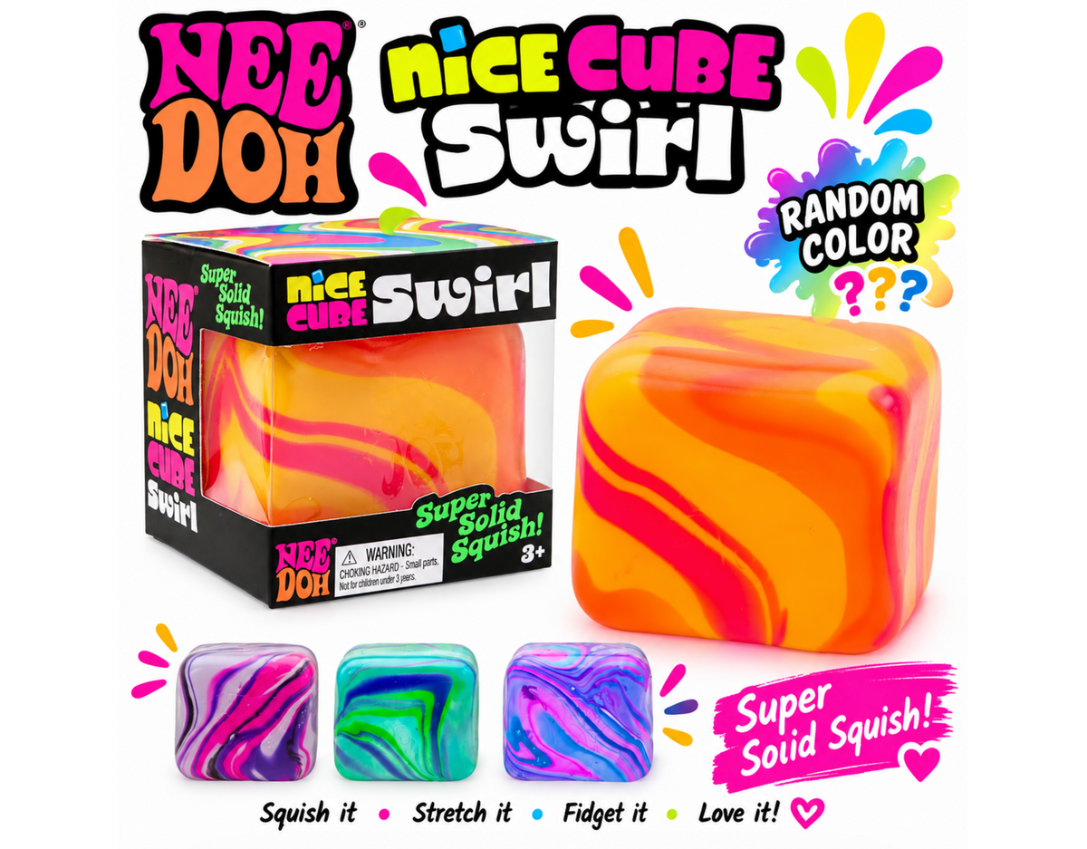 Schylling NeeDoh Nice Cube Swirl - Sensory Fidget Toy