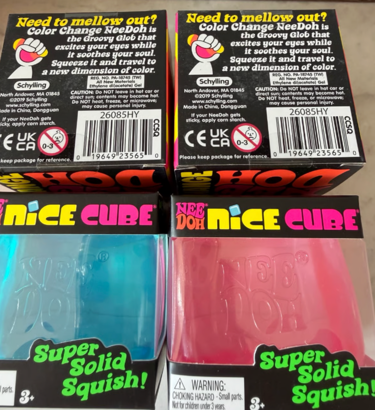 NeeDoh Pink & Blue Bundle: Nice Cube + Color-Changing NeeDoh