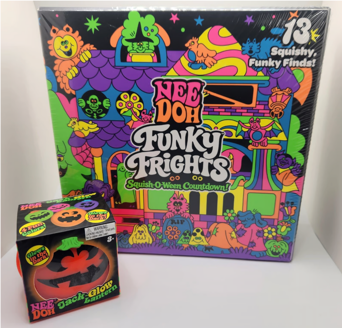 Rare NeeDoh Halloween Bundle: Jack-Glow Lantern & Funky Frights