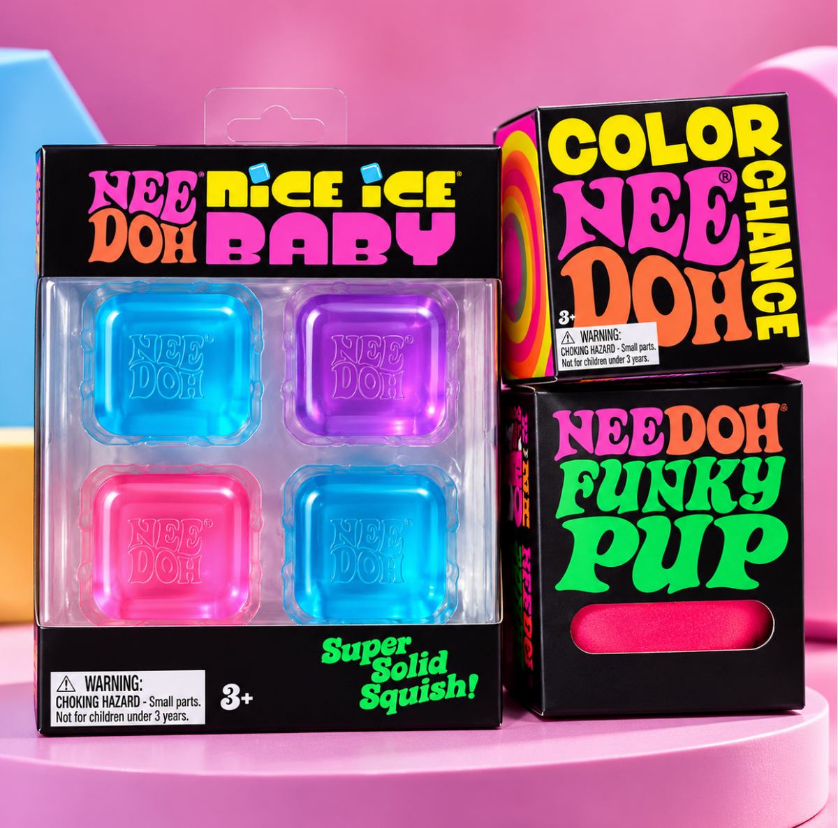 NeeDoh Nice Ice Baby + Funky Pup Bundle | Color Change | 2 Available