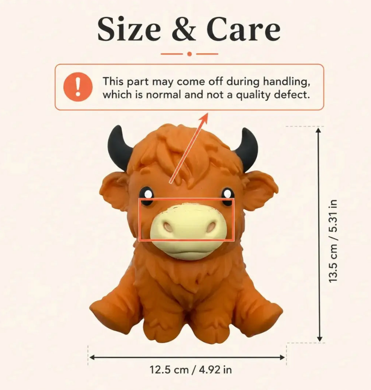 Jumbo Highland Cow Squishy – Choose Orange or Dark Brown
