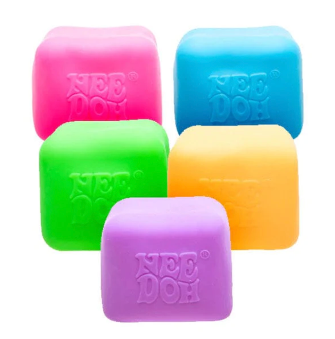 NeeDoh® Nice Cube GLOW Squishy Fidget Stress Ball (1pc) Assorted Colors