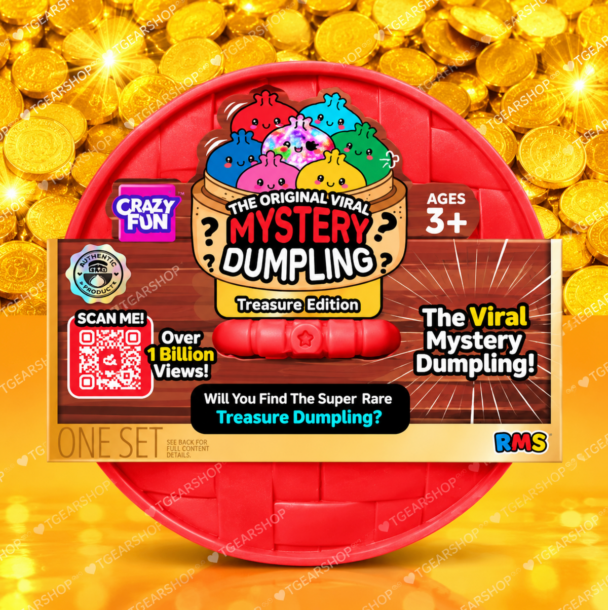RMS Mystery Dumpling Treasure Edition steamer-style box with assorted mystery dumpling designs