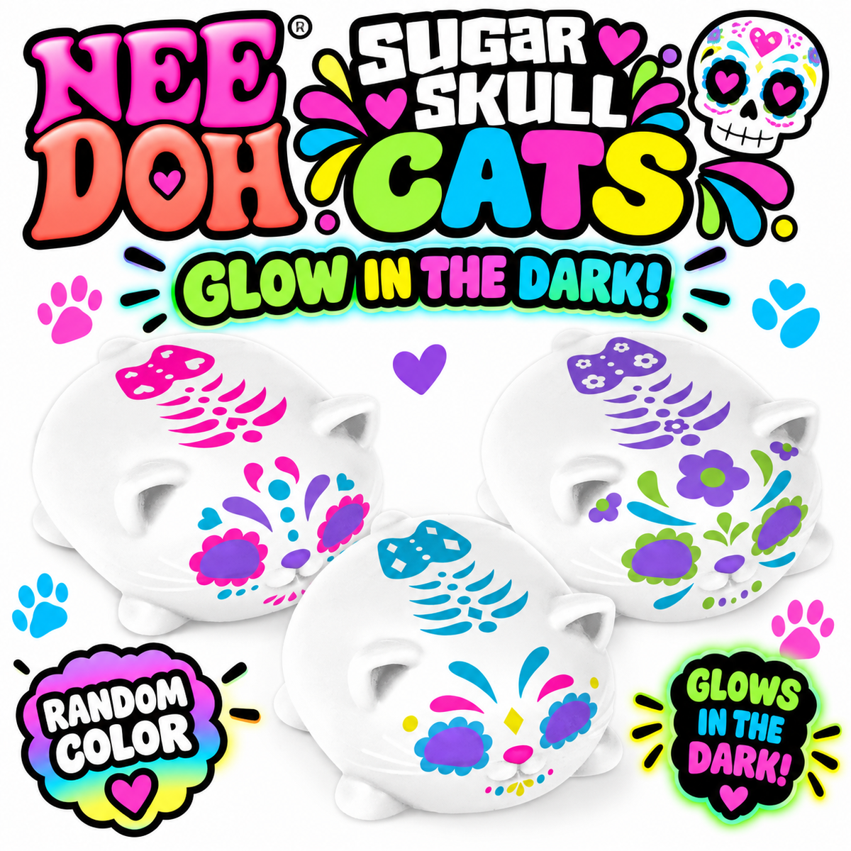 NeeDoh Sugar Skull Cats