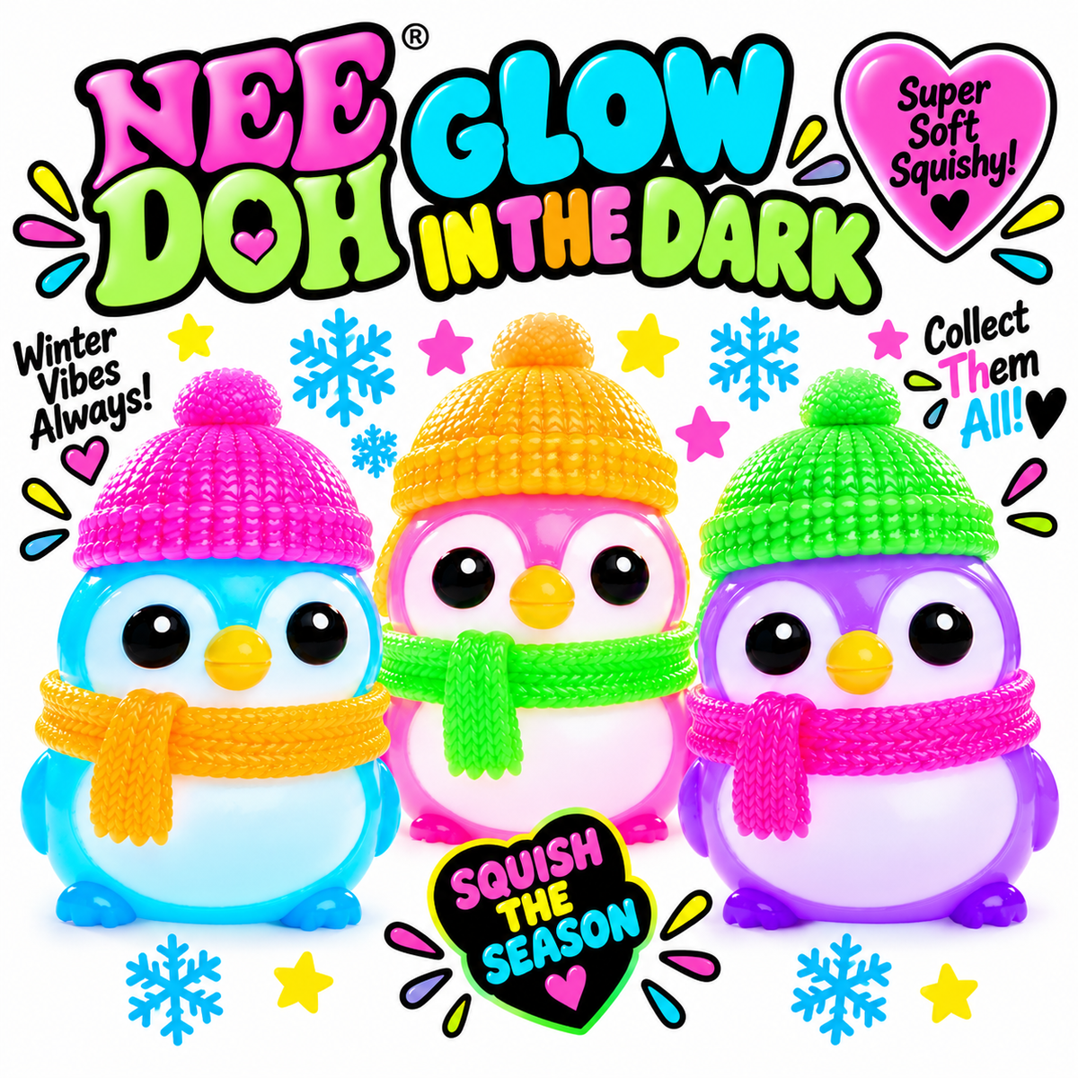 NeeDoh Polar Glow Penguin