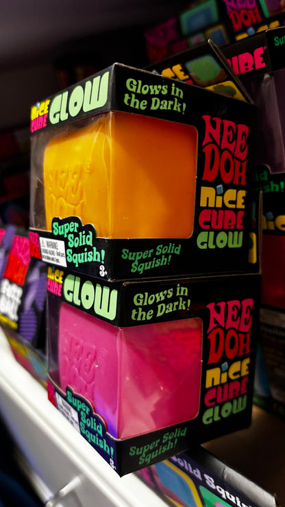 NeeDoh® Nice Cube GLOW Squishy Fidget Stress Ball (1pc) Assorted Colors