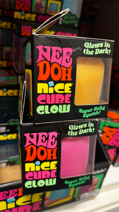 NeeDoh® Nice Cube GLOW Squishy Fidget Stress Ball (1pc) Assorted Colors