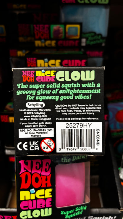 NeeDoh® Nice Cube GLOW Squishy Fidget Stress Ball (1pc) Assorted Colors