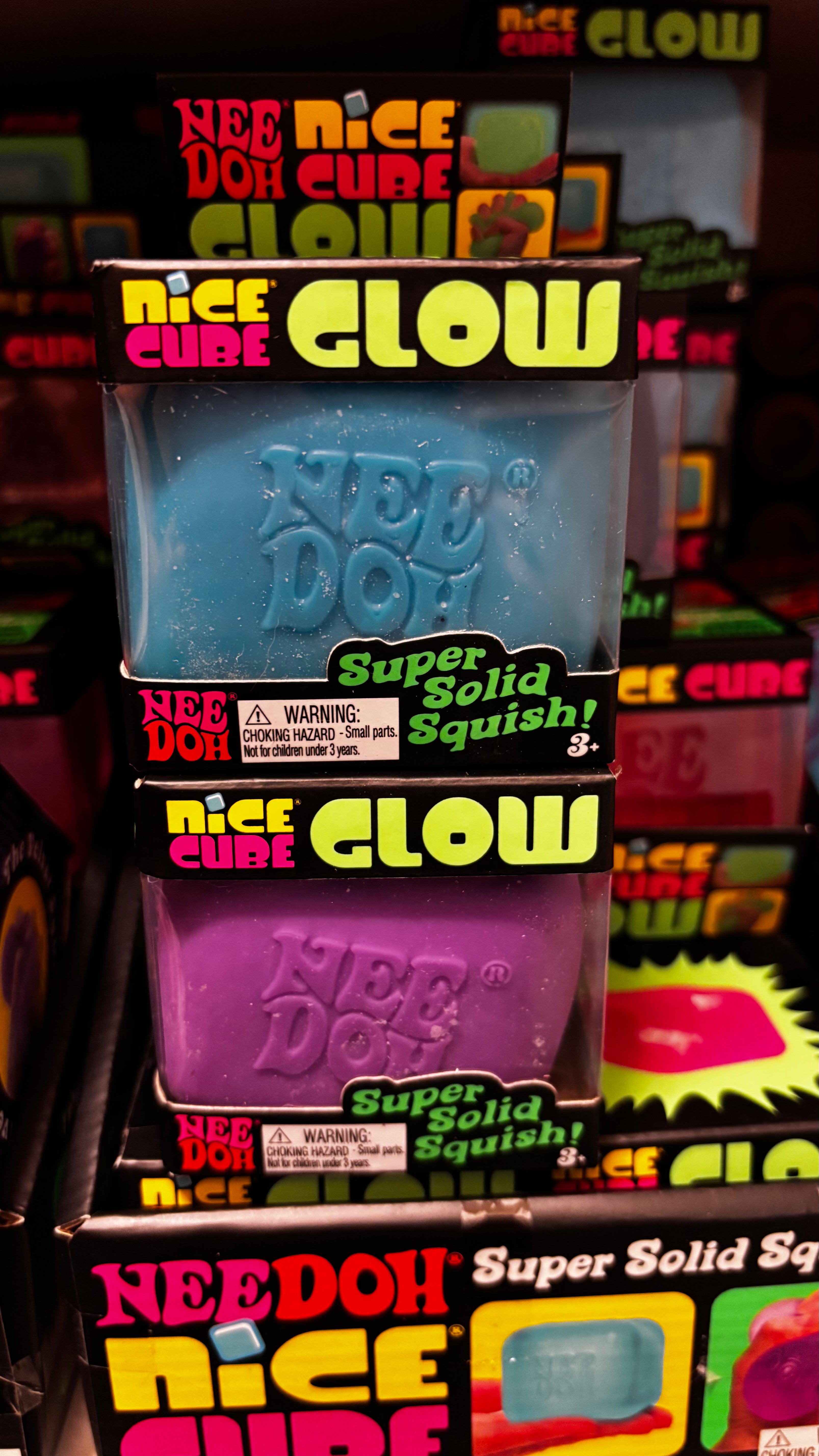 NeeDoh® Nice Cube GLOW Squishy Fidget Stress Ball (1pc) Assorted Colors