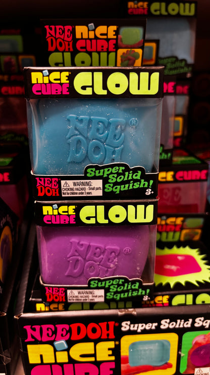 NeeDoh® Nice Cube GLOW Squishy Fidget Stress Ball (1pc) Assorted Colors