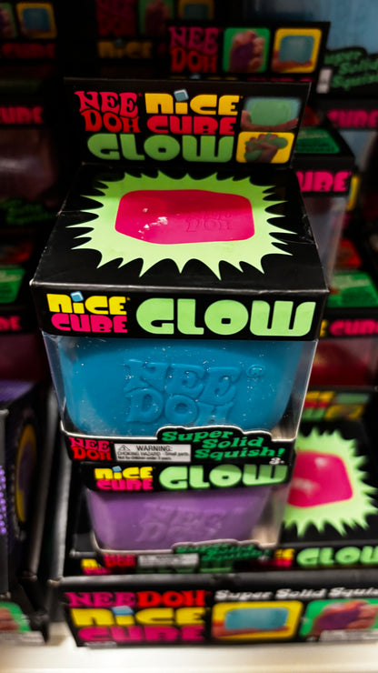 NeeDoh® Nice Cube GLOW Squishy Fidget Stress Ball (1pc) Assorted Colors