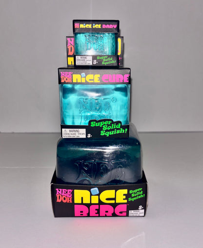 Bundle Schylling NeeDoh Nice Ice Baby, Nice Cube & Nice Berg Blue 3 items
