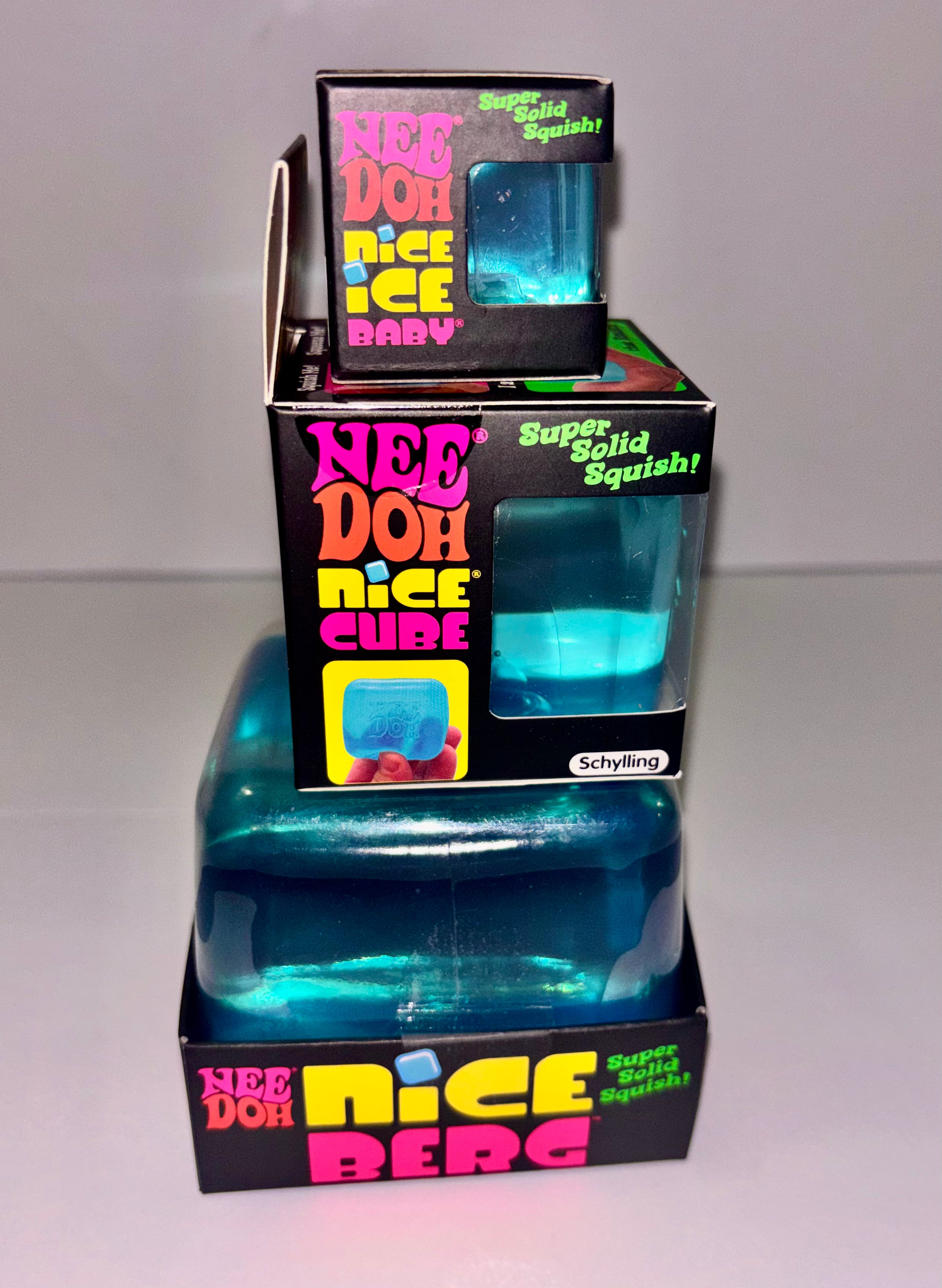 Bundle Schylling NeeDoh Nice Ice Baby, Nice Cube & Nice Berg Blue 3 items