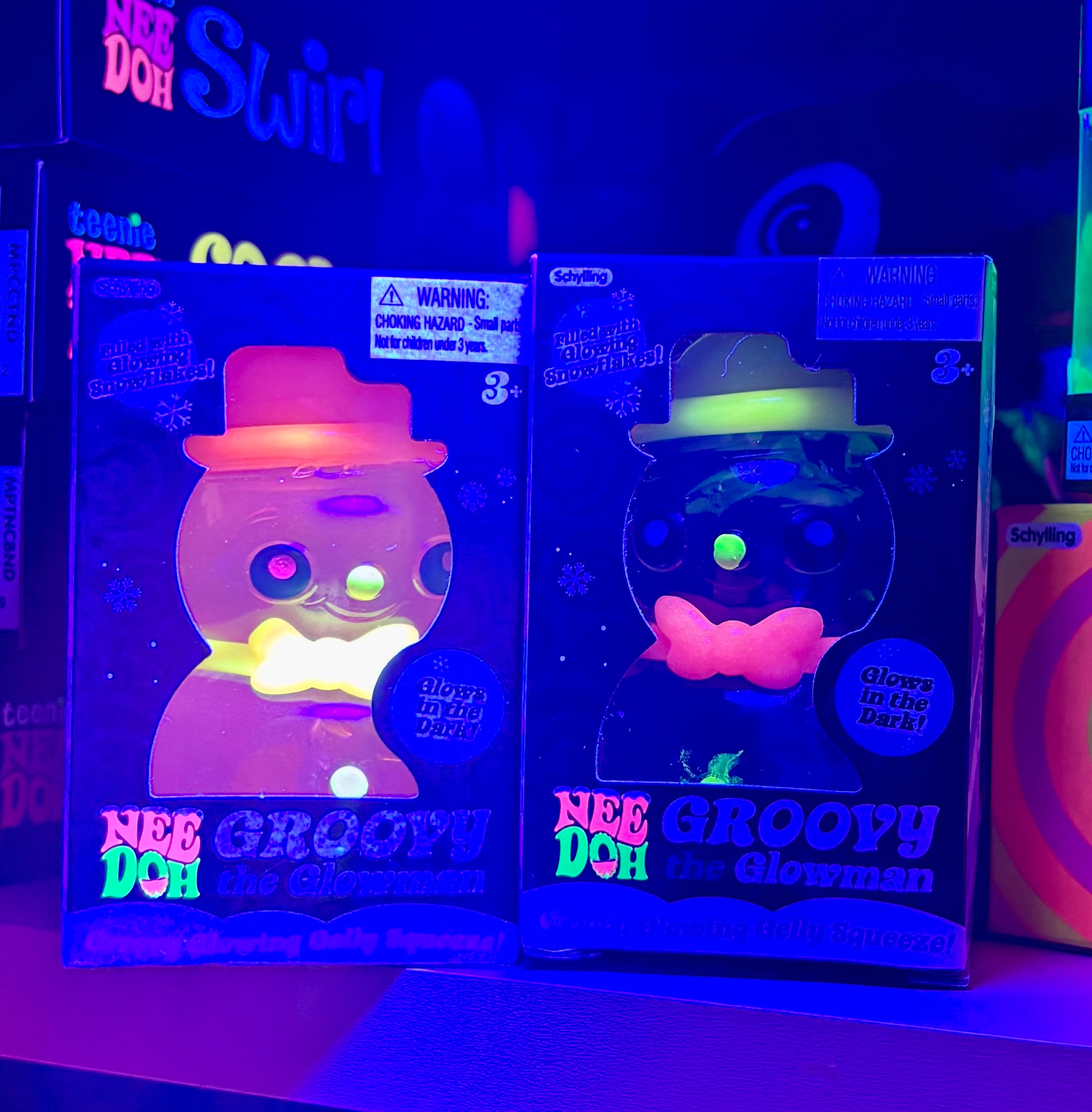 HTF ultra Rare NeeDoh Groovy the Glowman – 2024 Holiday Collectible | Hard to Find! ✨ - pink or blue