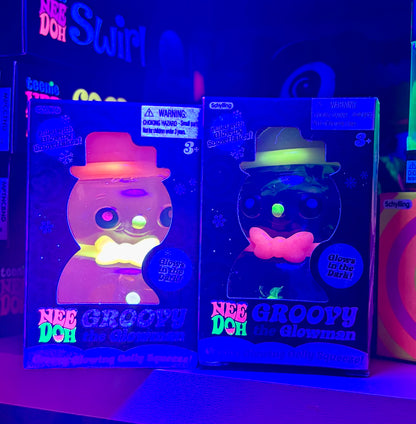 HTF ultra Rare NeeDoh Groovy the Glowman – 2024 Holiday Collectible | Hard to Find! ✨ - pink or blue