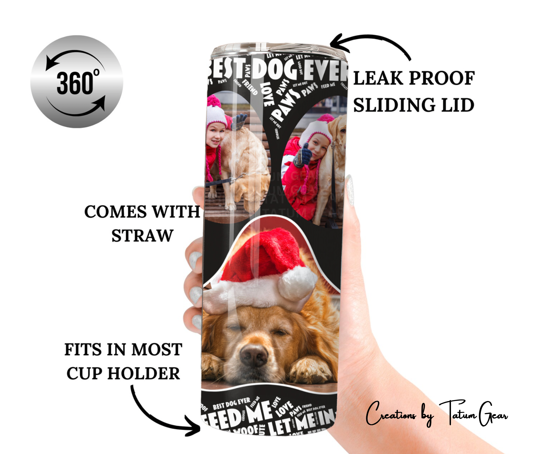 Personalized 16 Photos Tumbler  - 20oz Perfect Gift for Family, Holidays & Birthdays