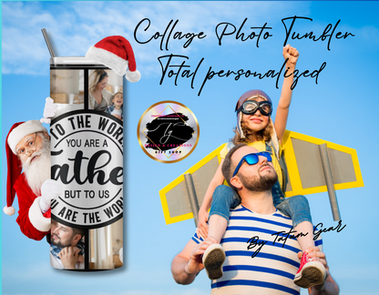 Custom 10-Photo Dad Tumbler - 20oz Father's Day Gift
