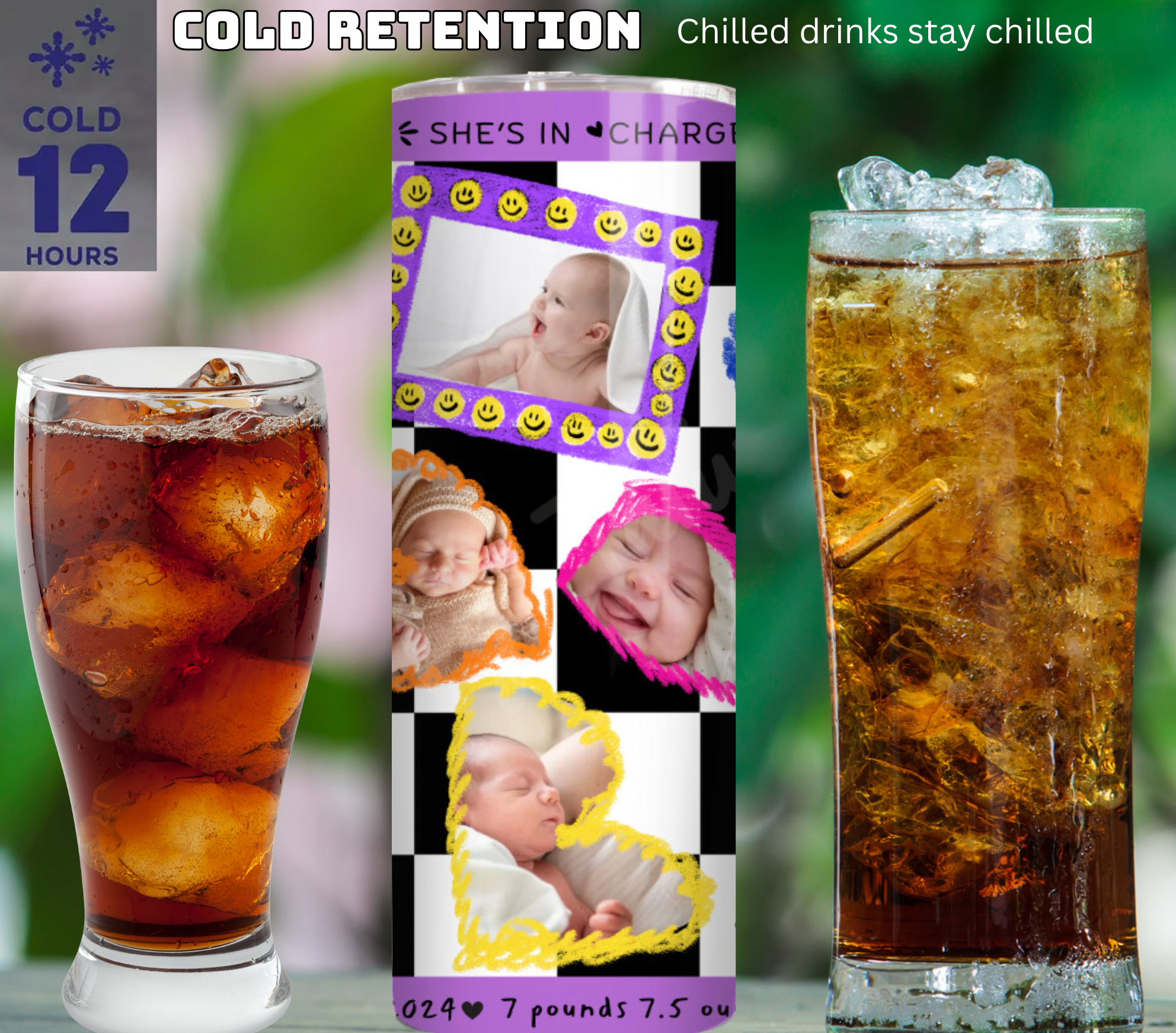 Custom 10-Photo Baby Tumbler - 20oz Mother's Day Gift