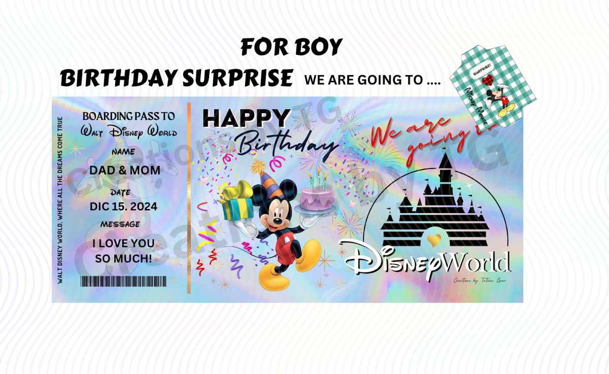 Deluxe Birthday Surprise Ticket – Personalized Holographic Gift