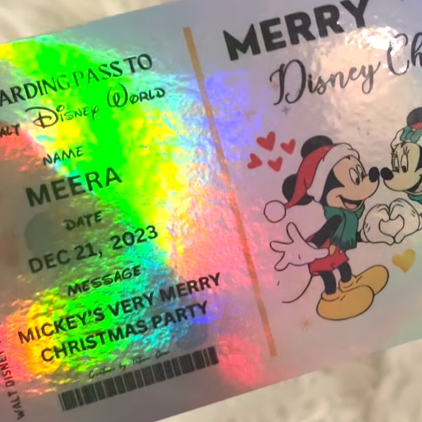 Physical Holographic Disneyworld or Disneyland 🎄 Surprise Ticket Trip Reveal