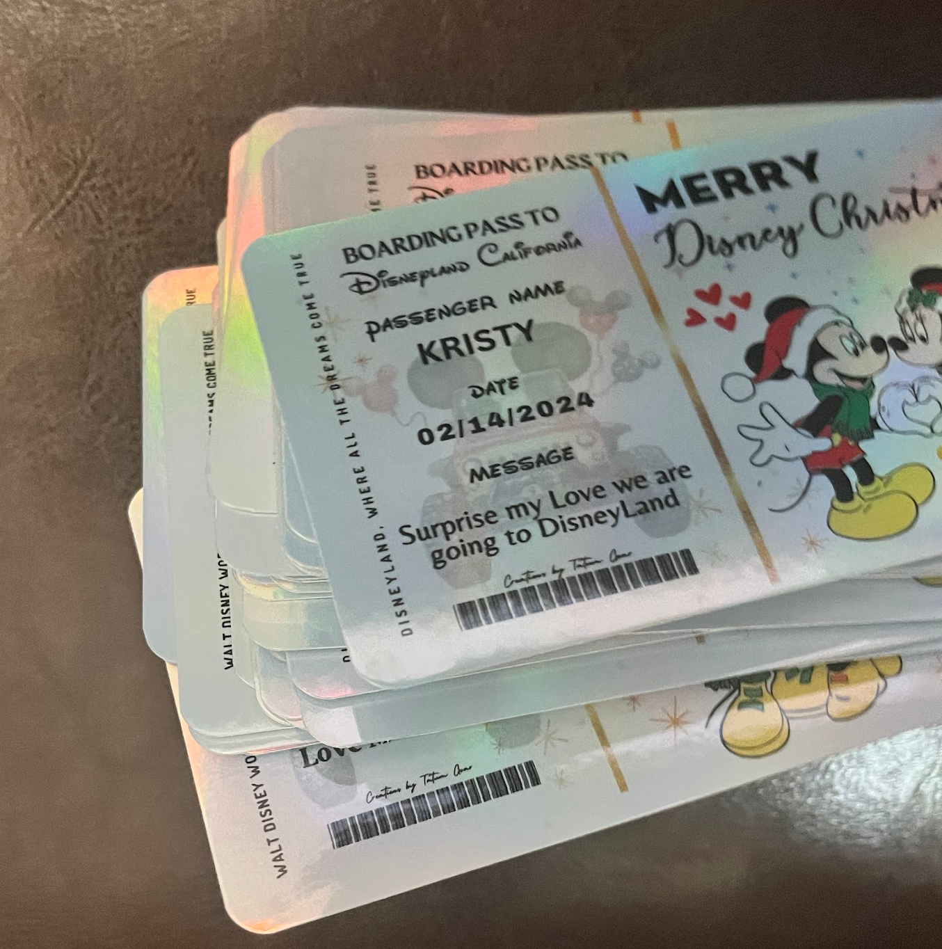 Physical Holographic Disneyworld or Disneyland 🎄 Surprise Ticket Trip Reveal