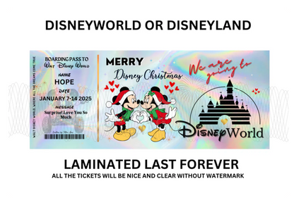 Physical Holographic Disneyworld or Disneyland 🎄 Surprise Ticket Trip Reveal