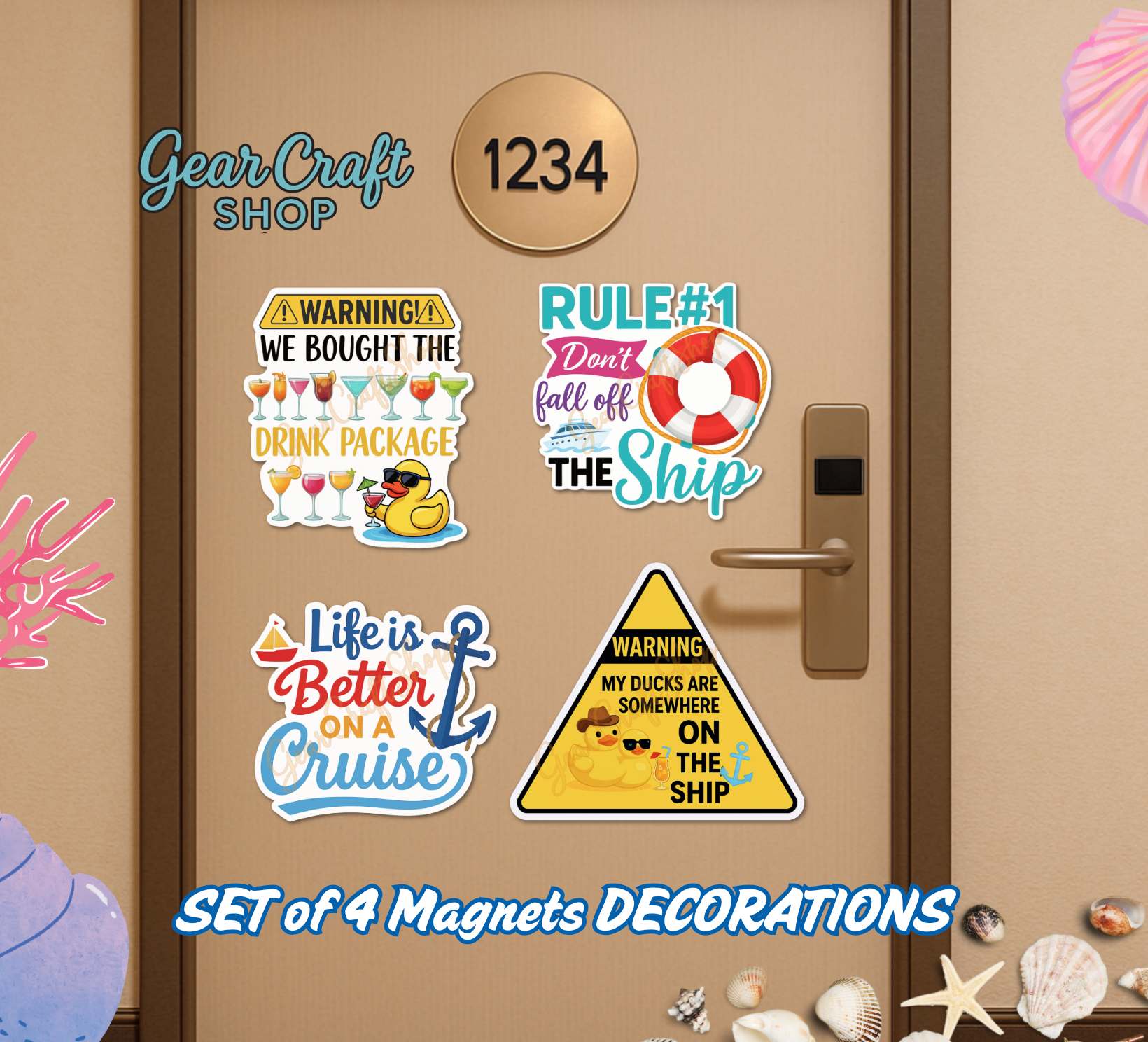 ⚓ Funny Cruise Memories Magnets – Set of 4 - style 032