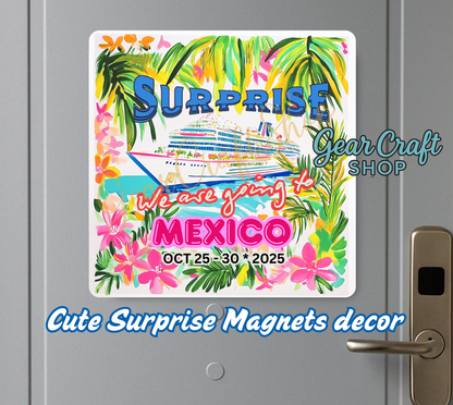 Custom Cruise Surprise Magnet – Destination & Date Gift