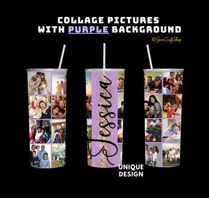 Personalized 16 Photos Tumbler  - 20oz Perfect Gift for Family, Holidays & Birthdays