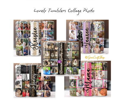 Personalized 16 Photos Tumbler  - 20oz Perfect Gift for Family, Holidays & Birthdays