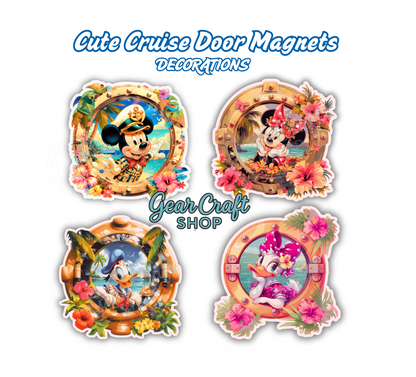 Sailor Porthole Friends Cruise Door Magnets Set of 4 - style 035