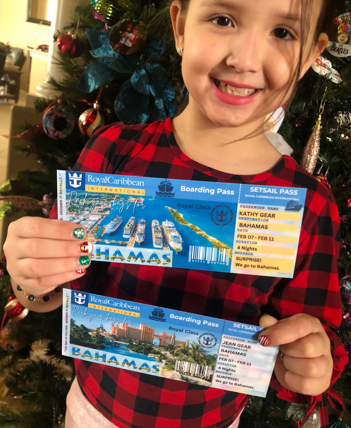 Cruise Printable Ticket Boarding Pass - Surprise Trip to BAHAMAS (Digital print at home)
