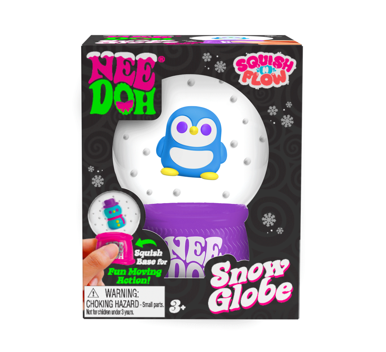 NeeDoh Squish Flow SNOW GLOBE - Purple