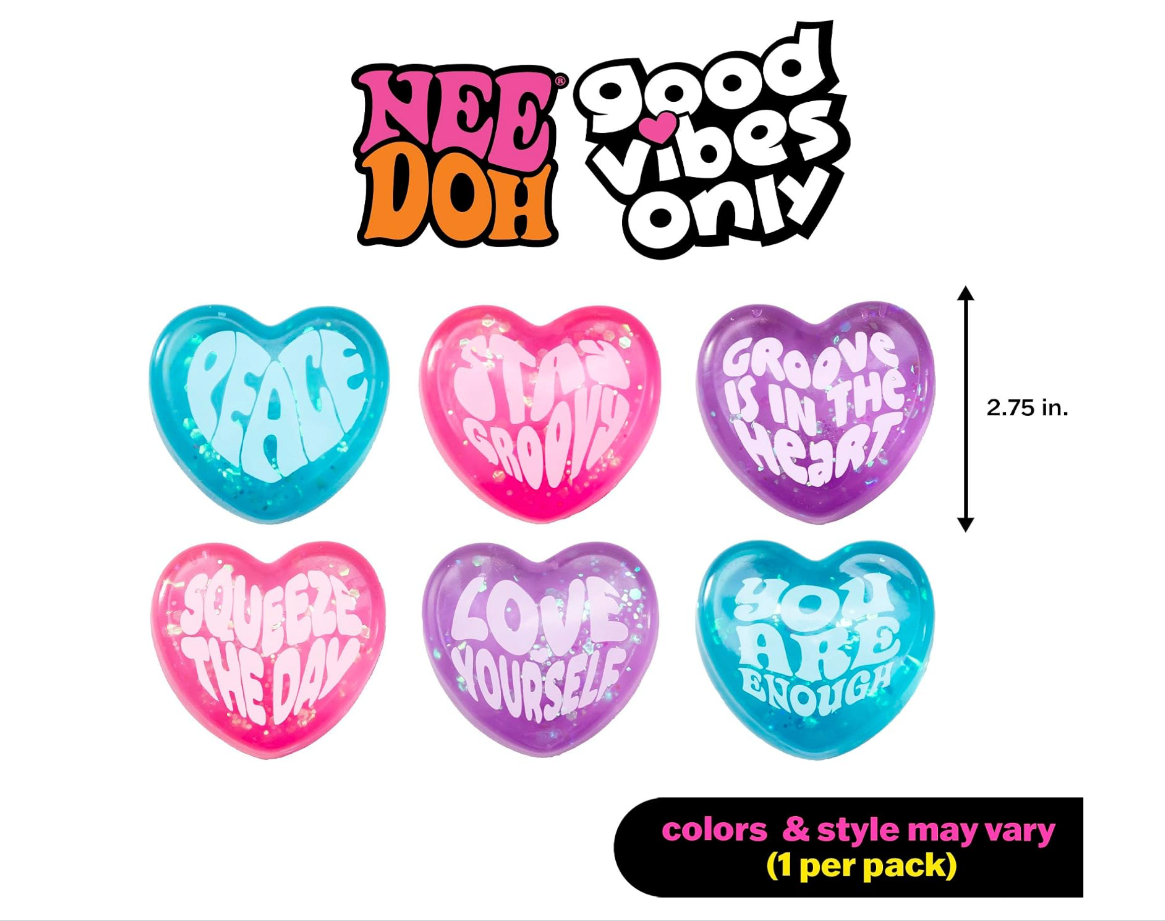 Schylling Needoh Good Vibes Only   [1 RANDOM Color]