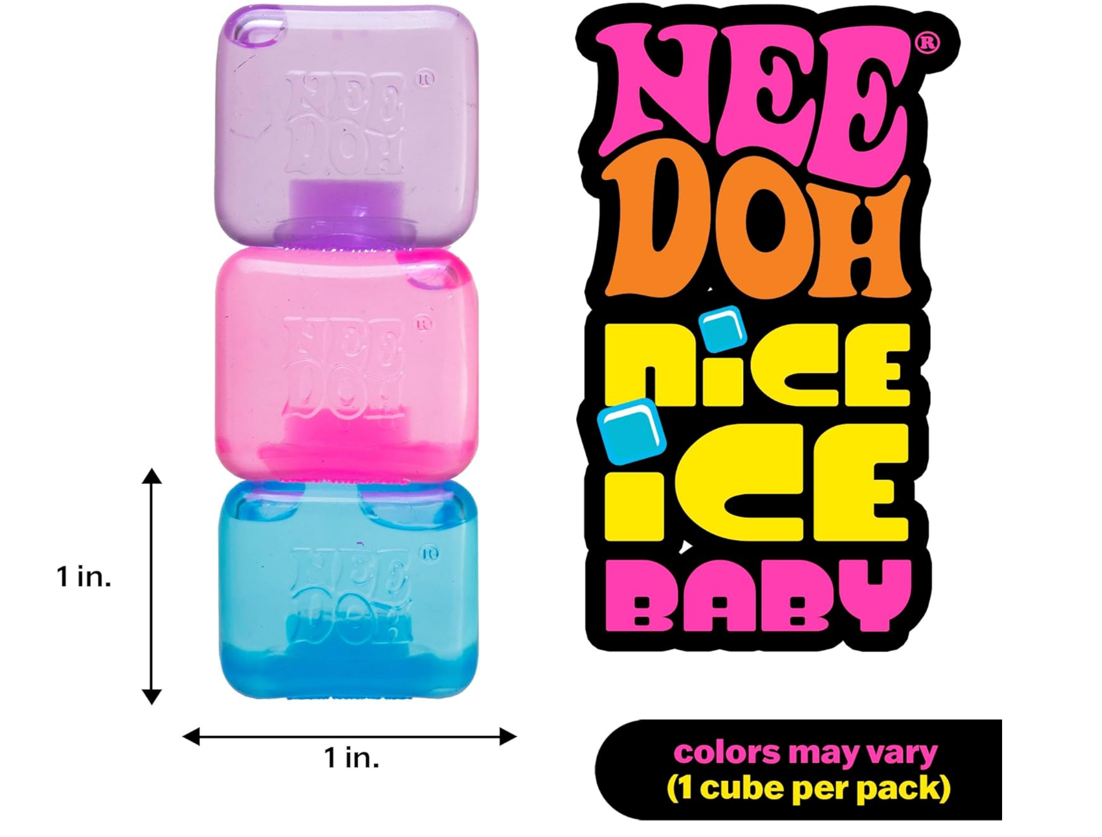 Schylling NeeDoh Nice Ice Baby - 1.25" Cube -  1 item   [1 RANDOM Color]