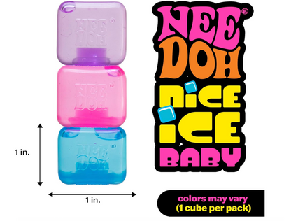 Schylling NeeDoh Nice Ice Baby - 1.25" Cube -  1 item   [1 RANDOM Color]