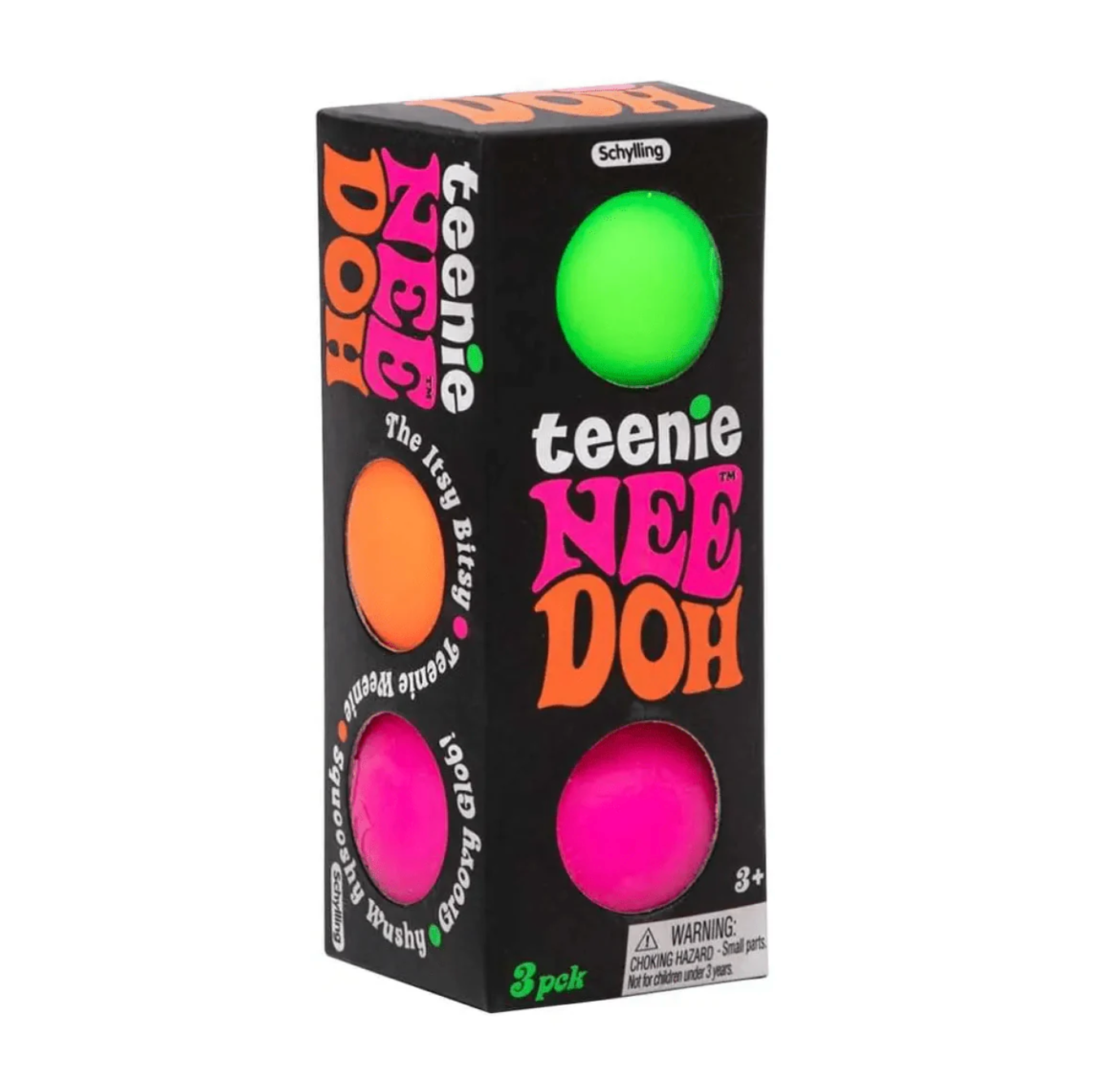 Schylling NeeDoh Teenie NeeDoh 3-Pack NeeDoh AUTHENTIC [1 RANDOM Color]