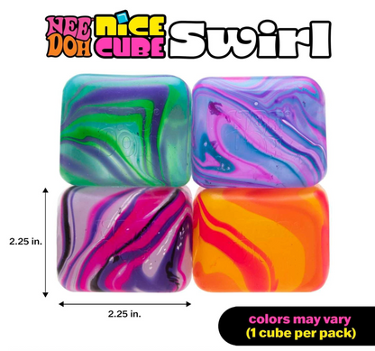 Schylling NeeDoh Nice Cube Swirl - Sensory Fidget Toy