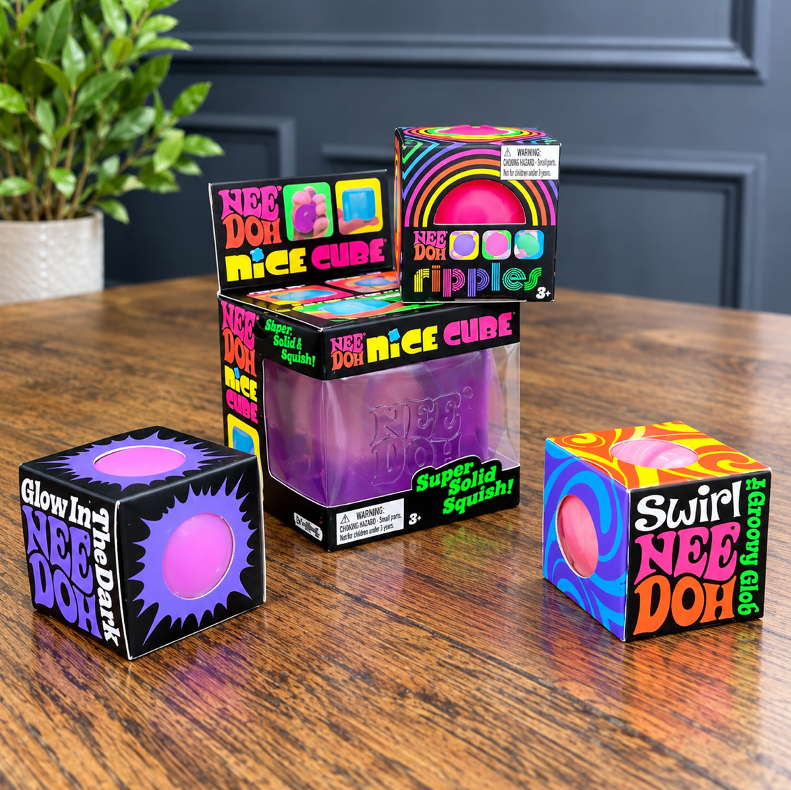 NeeDoh 4-Piece Variety Bundle - 4 Authentic Sensory Toys